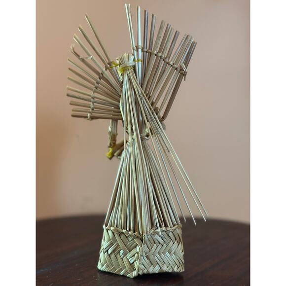 Vintage Boho Christmas Rattan Angels with Instruments Set of 4 - Picture 13 of 16